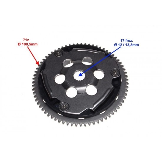 бендикс Yamaha 3KJ / NRG-50  - 13mm комплект със зъбчатка - 71 зъба
