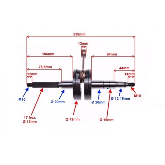 колянов вал Yamaha Jog  3KJ / YAMAHA AEROX AC/LC