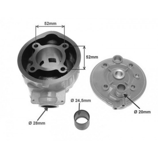 цилиндър к-т Aprilia RS50 Minarelli AM6 LC - 47.00mm + ГЛАВА