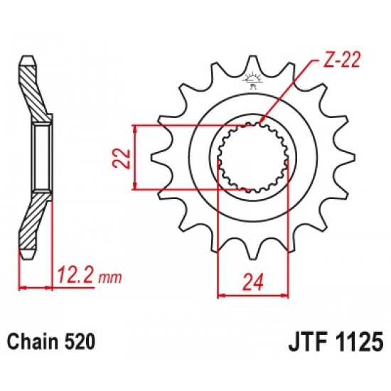 предна зъбчатка JTF1125