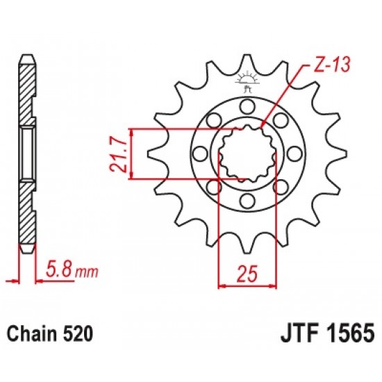 предна зъбчатка JTF1565
