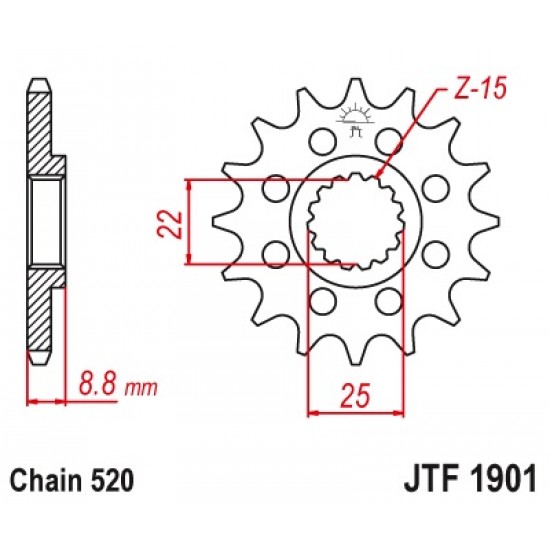 предна зъбчатка JTF1901