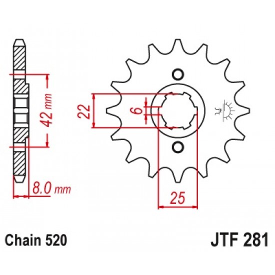 предна зъбчатка JTF281