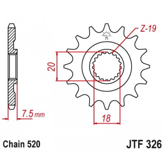предна зъбчатка JTF326