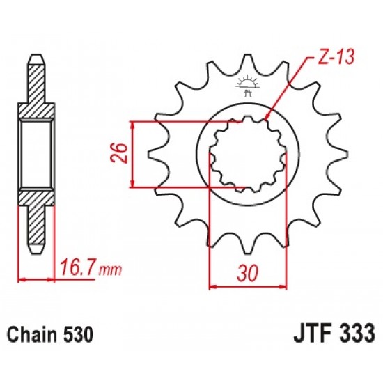 предна зъбчатка JTF333