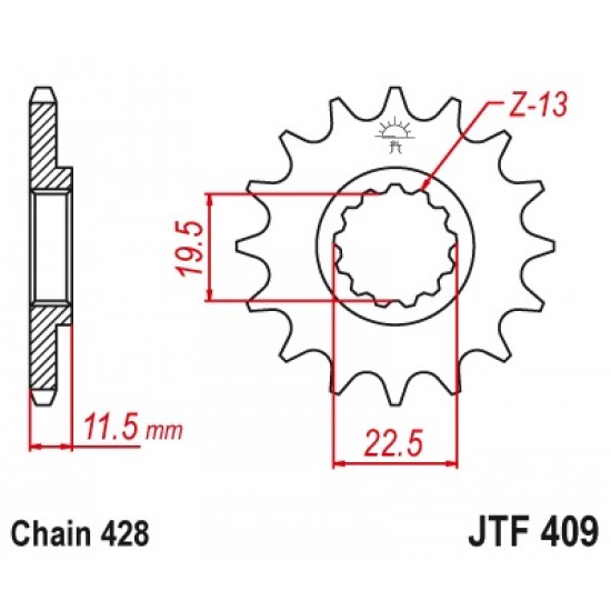 предна зъбчатка JTF409