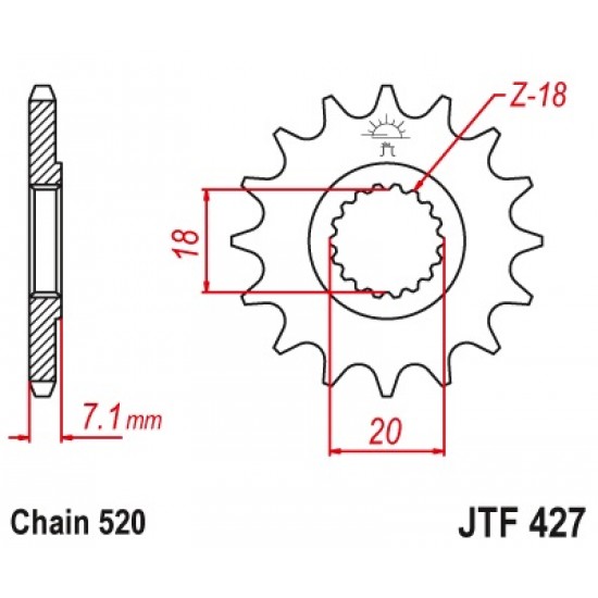 предна зъбчатка JTF427