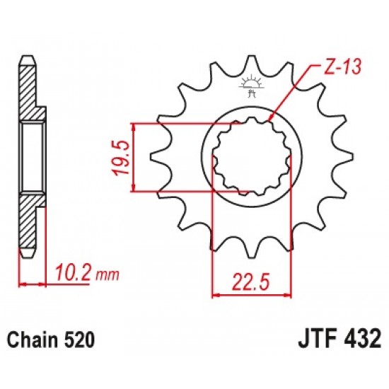 предна зъбчатка JTF432