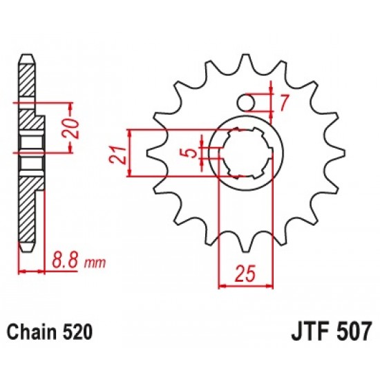 предна зъбчатка JTF507