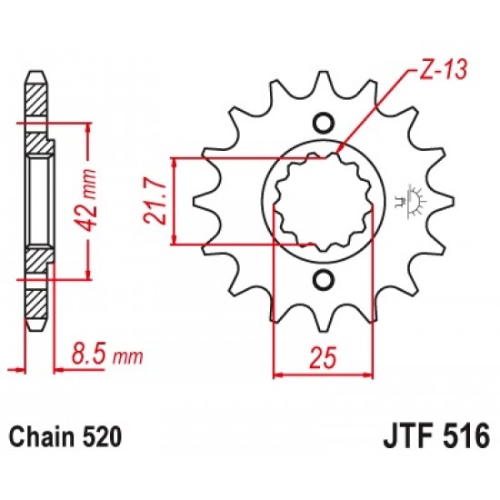 предна зъбчатка JTF516