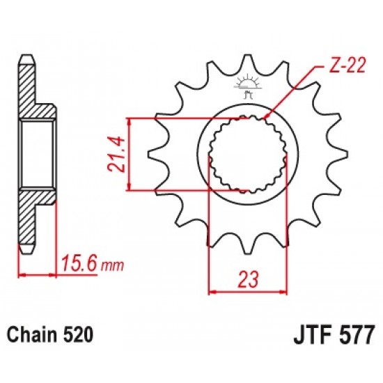 предна зъбчатка JTF577
