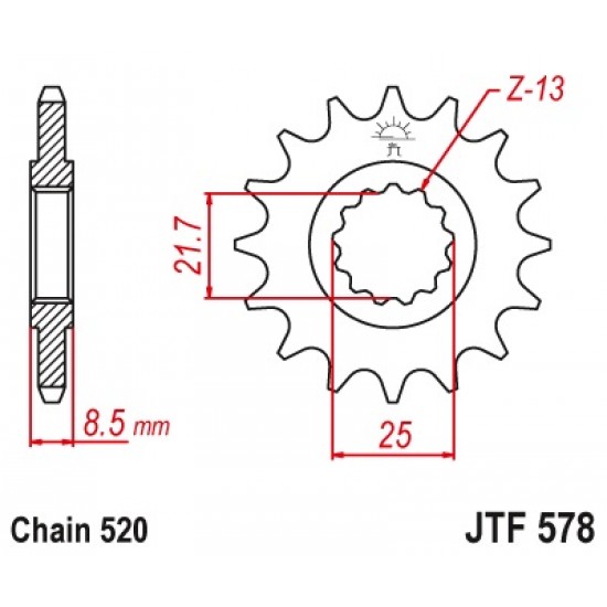 предна зъбчатка JTF578