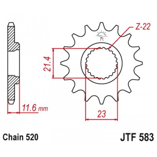 предна зъбчатка JTF583