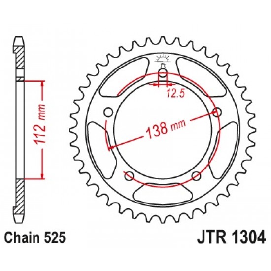 Задна зъбчатка JTR1304