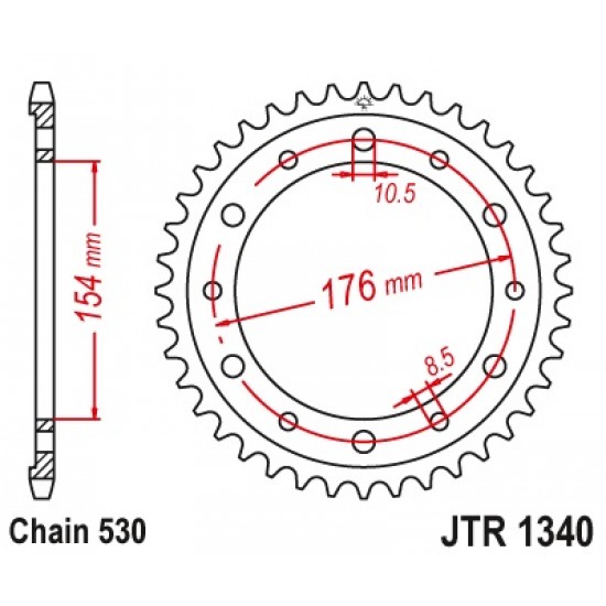 Задна зъбчатка JTR1340
