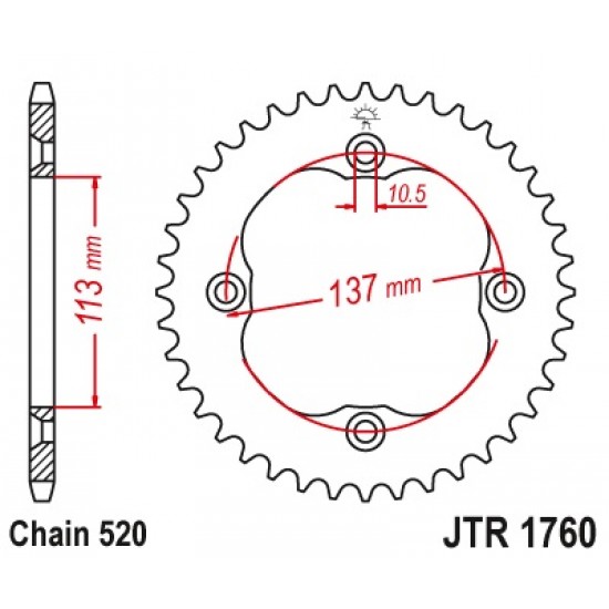 Задна зъбчатка JTR1760