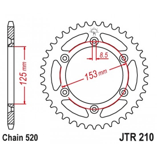 Задна зъбчатка JTR210