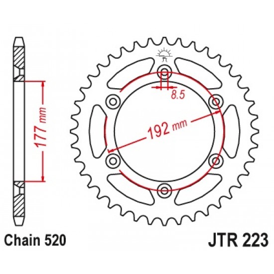 Задна зъбчатка JTR223