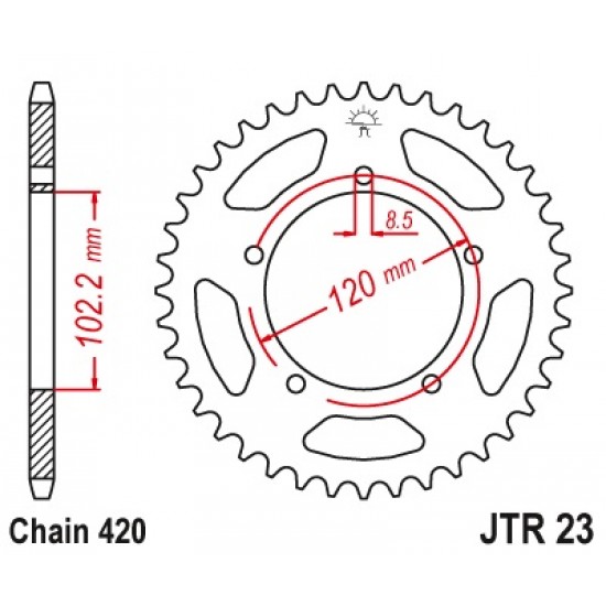 Задна зъбчатка JTR23