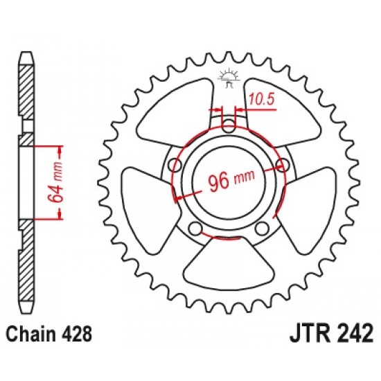 Задна зъбчатка JTR242