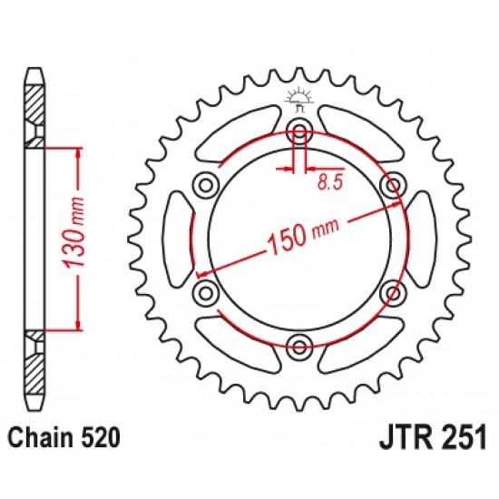 Задна зъбчатка JTR251