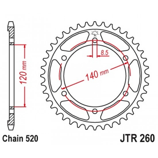 Задна зъбчатка JTR260