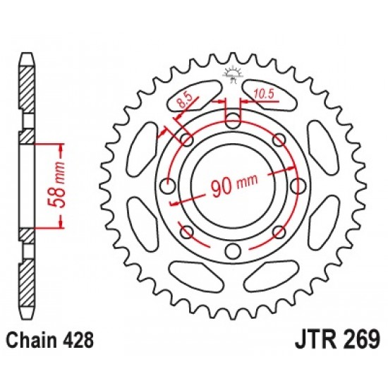 Задна зъбчатка JTR269
