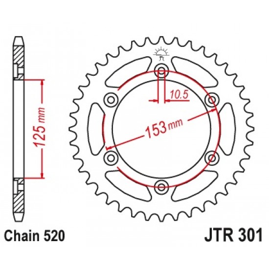 Задна зъбчатка JTR301