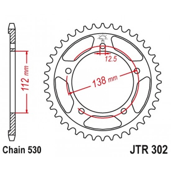 Задна зъбчатка JTR302