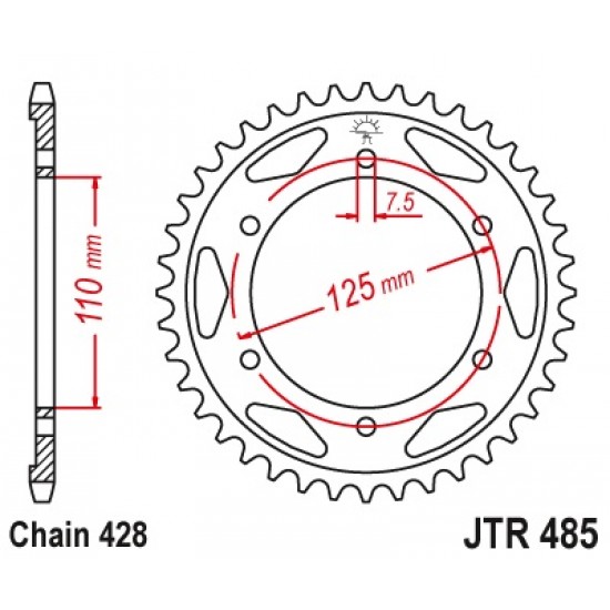 Задна зъбчатка JTR485