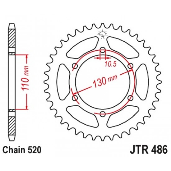 Задна зъбчатка JTR486