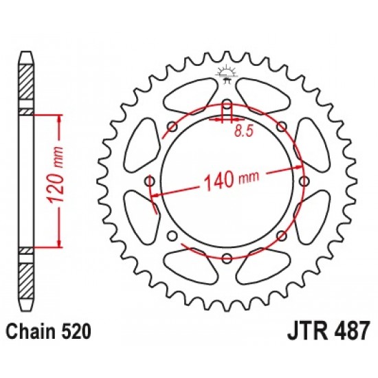 Задна зъбчатка JTR487