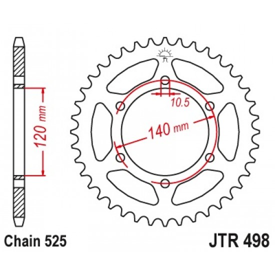 Задна зъбчатка JTR498