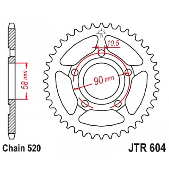 Задна зъбчатка JTR604