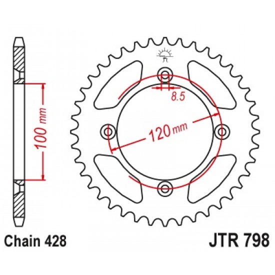 Задна зъбчатка JTR798