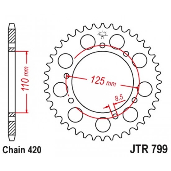Задна зъбчатка JTR799