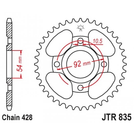 Задна зъбчатка JTR835