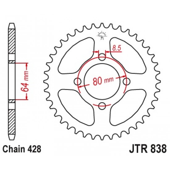 Задна зъбчатка JTR838
