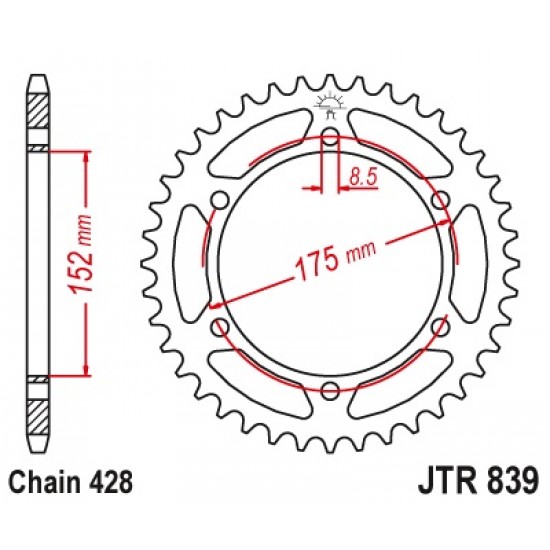 Задна зъбчатка JTR839