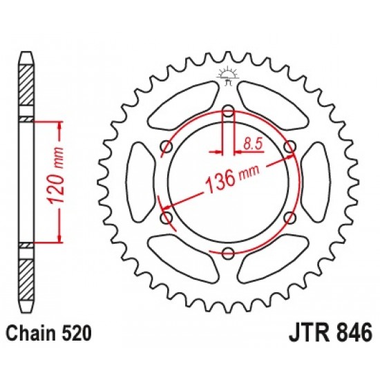 Задна зъбчатка JTR846