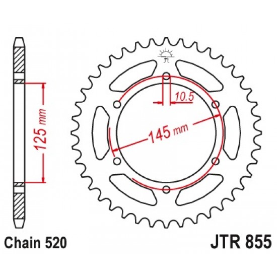 Задна зъбчатка JTR855