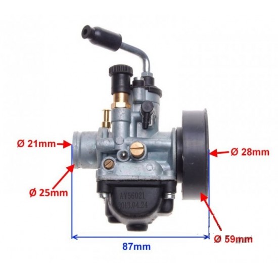 карбуратор Yamaha - MINARELLI - AM6 - PHBG 21mm  - с ръчен смукач