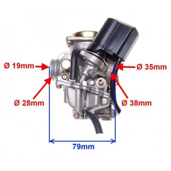 карбуратор китайски скутер GY6 - 50cc   с метална капачка 