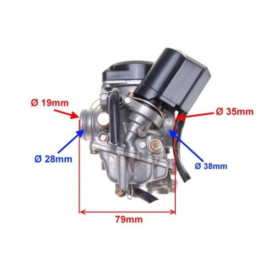 карбуратор китайски скутер GY6 - 50/80cc   с пластмасова капачка