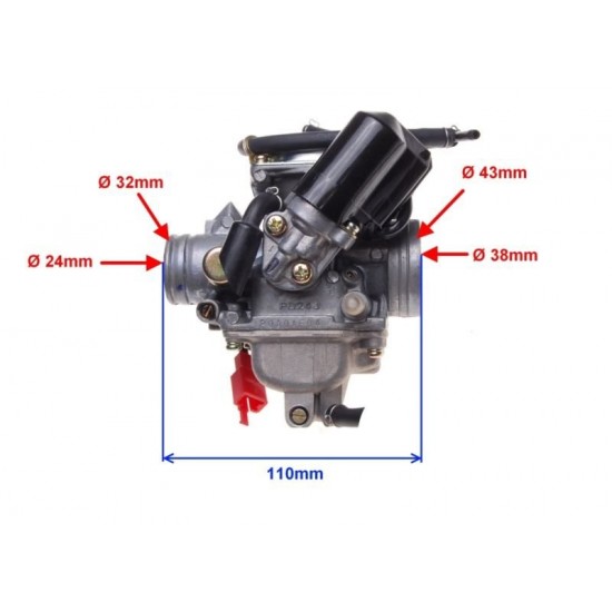 карбуратор ATV 200cc XY200ST-9 GY6-180cc  - 24mm