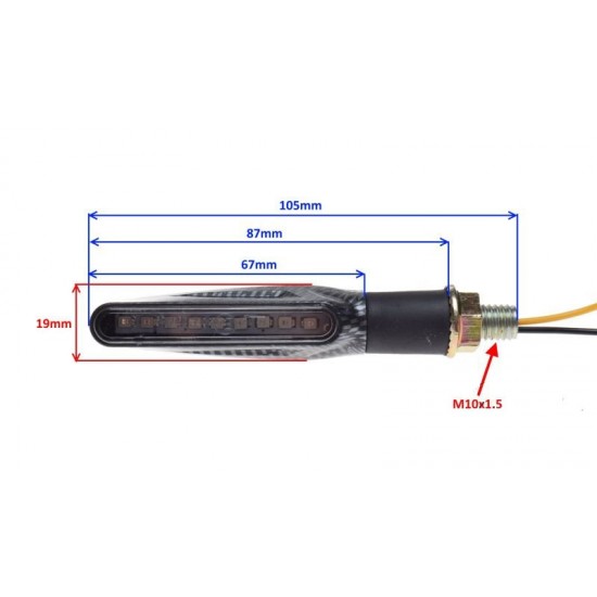 Мигачи комплект 2бр. LED - бягаща светлина CARBON