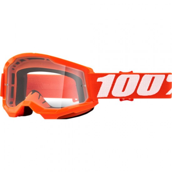 Кросови очила 100% MX STRATA 2 NEON ORANGE / CLEAR LENS