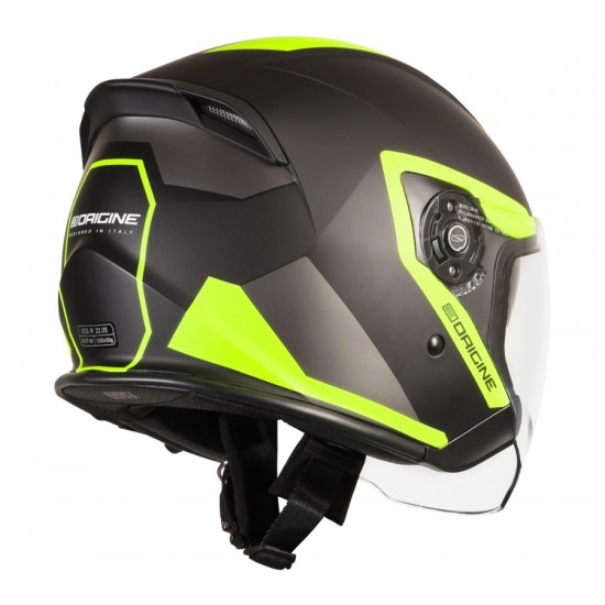 Каска ORIGINE PALIO TECHY Fluoresent Yellow-Black - Open Face