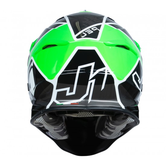 Кросова каска Just1 J39 THRUSTER black / green / fluo / white / gloss