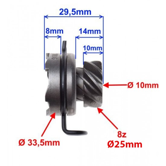 храпова муфа SYM ORBIT 4T  - 8 зъба    ( 25mm )